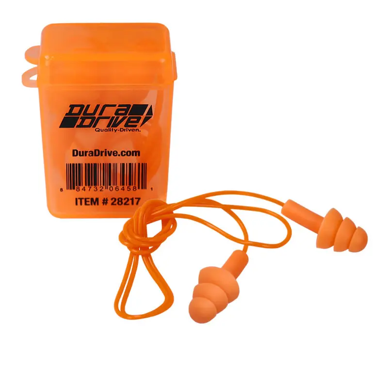 Reusable Triple-Flange Silicone Earplugs – Orange, Corded, 25 Db Nrr (100 Pairs) 1