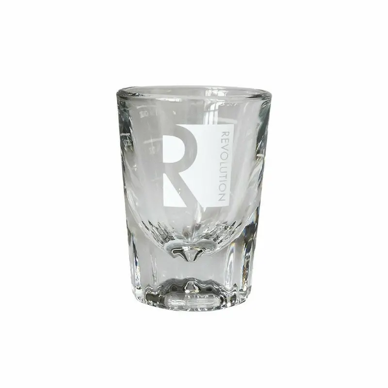 Revolution Logo Shot Glass — 2 Oz Espresso Serving 1
