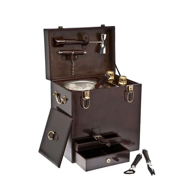 Ricci Argentieri Leather-Bound Bar Tool Box 1