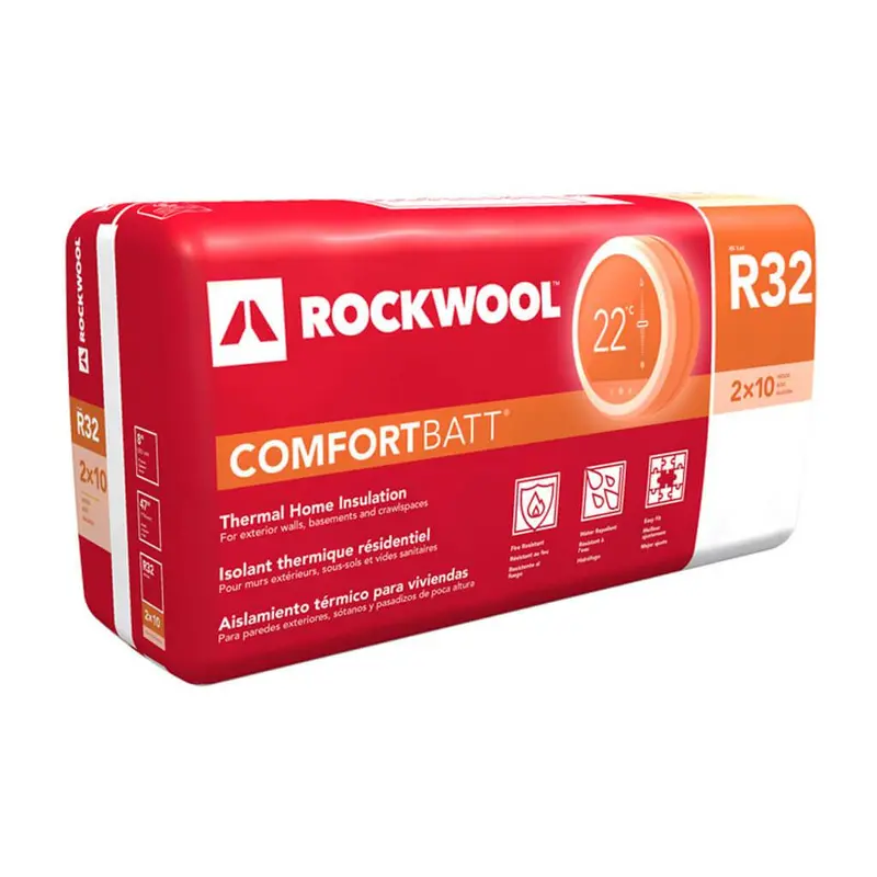Rockwool Comfortbatt R32 Fiberglass Insulation For Wood Stud Walls – 8" X 23" X 47" 1