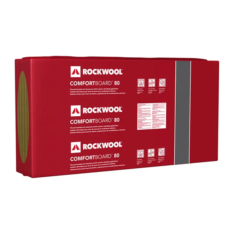 Rockwool Comfortboard 80 Continuous Insulation Panel – 1.5" X 24" X 48", 6-Pack 1