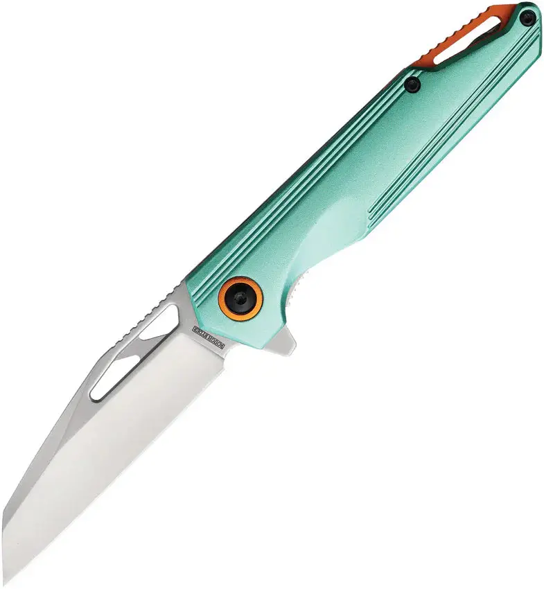 Rough Rider 2639 Miami Fast Linerlock Folding Knife With Teal Aluminum Handle And D2 Steel Blade 1
