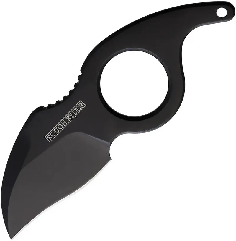 Rough Ryder 2396 Cardinal Black Fixed-Blade Neck Knife With Kydex Sheath 1