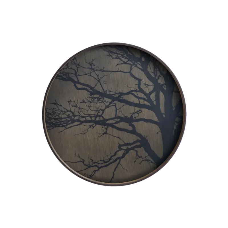 Round Tree-Trunk Inspired Wooden Tray 1