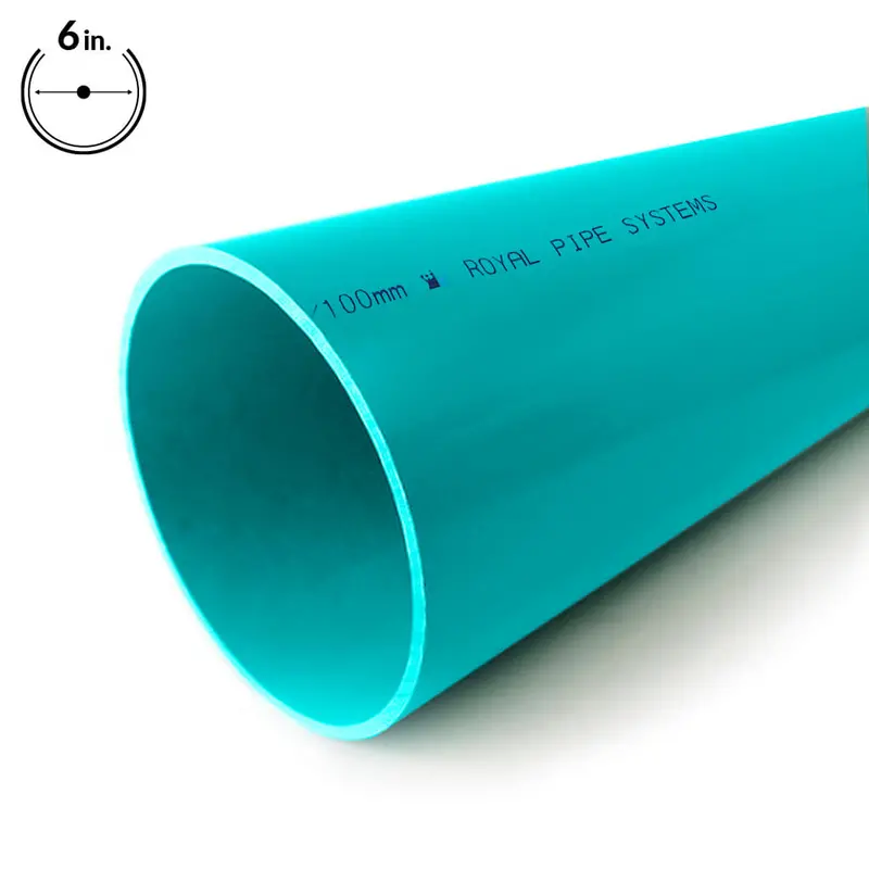 Royal Pipe Csa-Compliant Green Pvc Sewer Pipe – 6 In. × 10 Ft., Solvent Weld 1