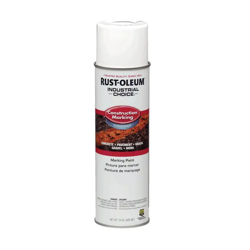 Rust-Oleum M1400 White Upside-Down Construction Marking Spray – Water-Based, 17 Oz 1