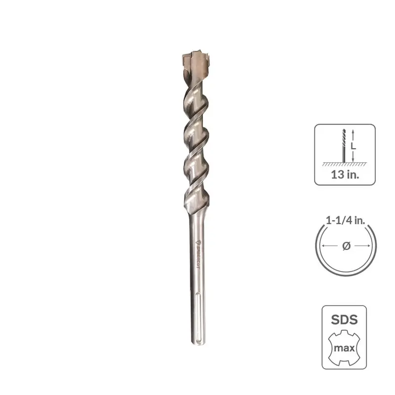 Sabercut 1-1/4-Inch X 13-Inch Hammer Drill Bit – Compact Carbide-Tipped Option For Confined Spaces 1