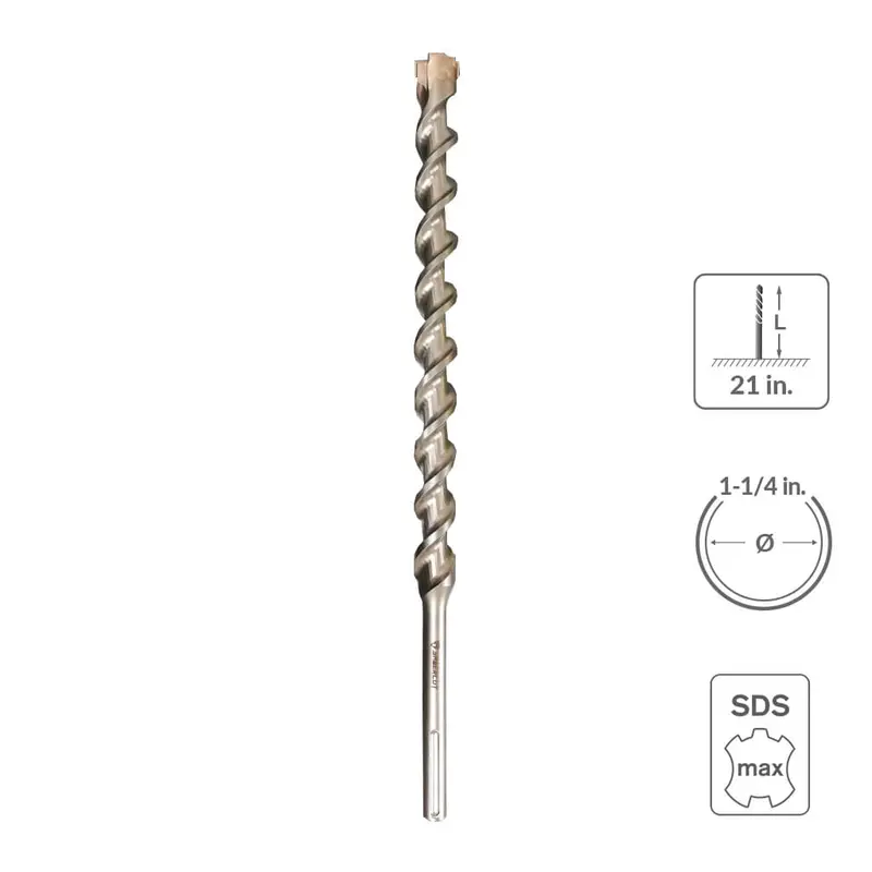 Sabercut 1-1/4-Inch X 21-Inch Hammer Drill Bit – Carbide-Tipped, 6-Cutter Design For Tough Materials 1