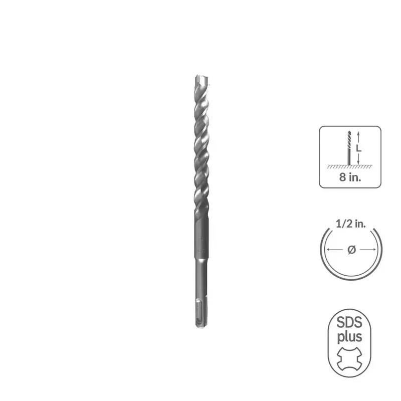 Sabercut 1/2" X 8" Sds Plus Concrete & Rebar Drill Bit – 3-Cutter Carbide Tip 1