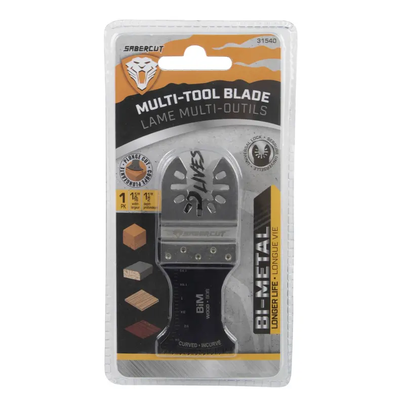 Sabercut 1.3125-Inch By 1.5-Inch Bim Plunge-Cut Blade For Wood — Single 1
