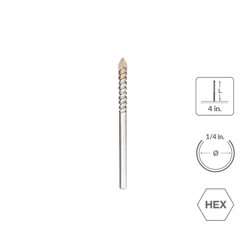 Sabercut 1/4-Inch X 4-Inch 4-Cutter Drill Bit For General-Purpose Use 1