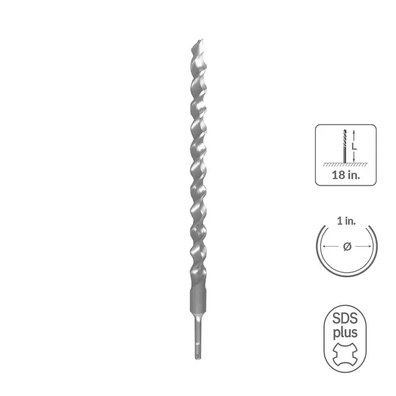 Sabercut 1-Inch X 18-Inch Hammer Drill Bit – Dual-Cutter Carbide-Tipped For Concrete And Brick 1