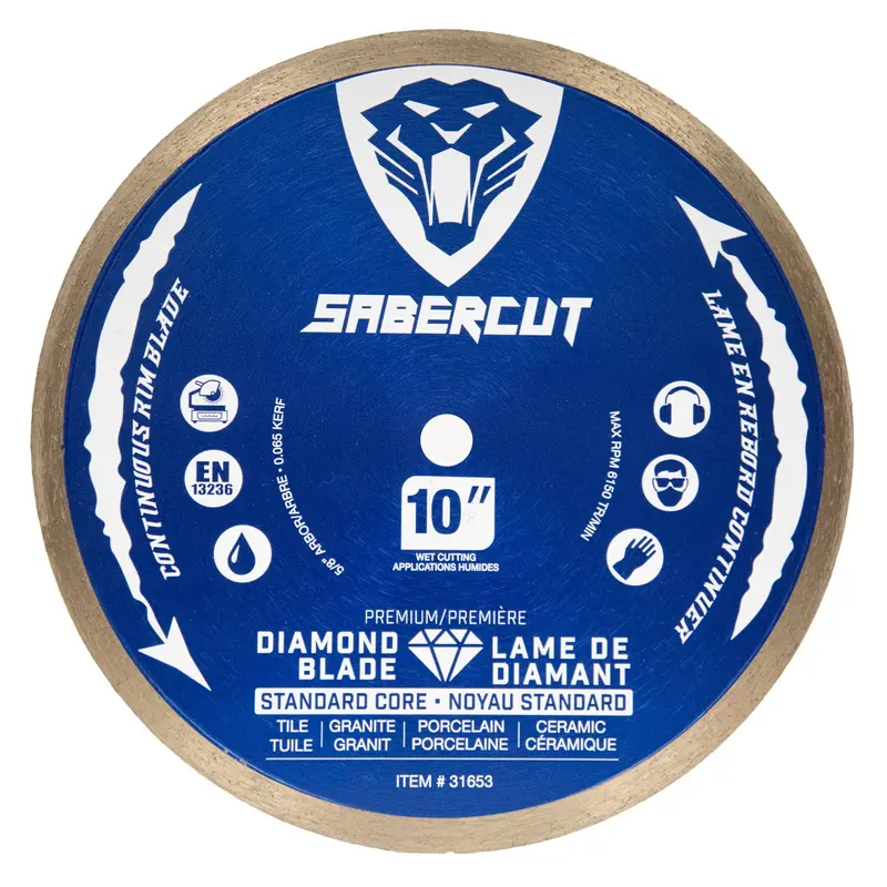 Sabercut 10-Inch Silent Continuous Rim Diamond Blade – Tile, Porcelain & Granite 1