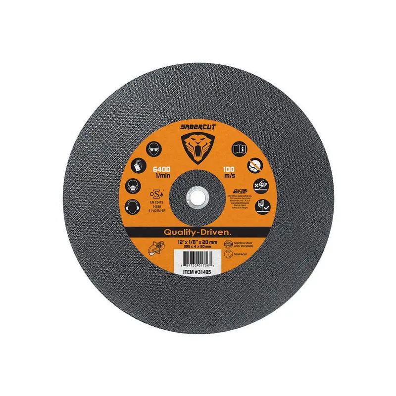 Sabercut 12-Inch Type 1 Abrasive Cut-Off Blade — 1/8-Inch Thick, 20 Mm Arbor 1