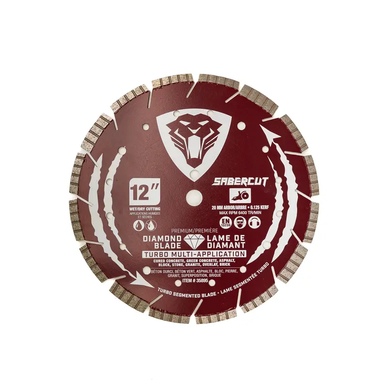 Sabercut 12" Turbo-Segmented Diamond Blade For General Use – 20Mm Arbor 1