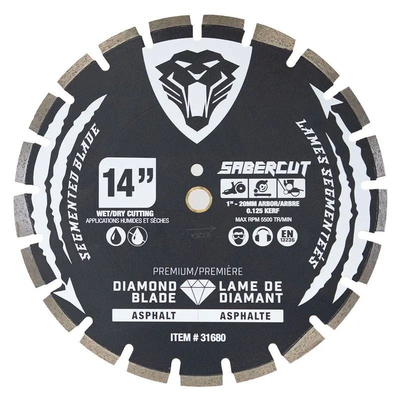 Sabercut 14-Inch Segmented Diamond Blade For Asphalt & Concrete Block Cutting 1