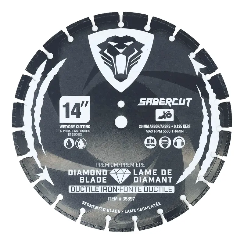 Sabercut 14" Segmented Diamond Blade For Ductile Iron – 20Mm Arbor 1