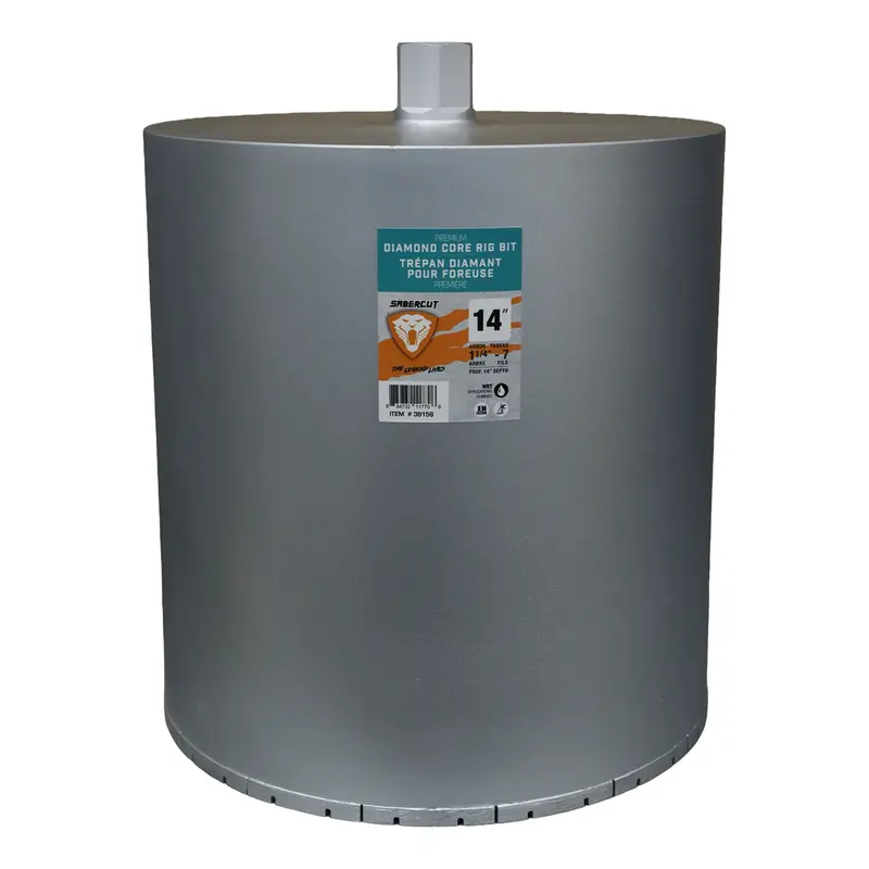 Sabercut 14" × 14" Continuous-Wet Diamond Core Bit For Large-Diameter Crown Cutting 1