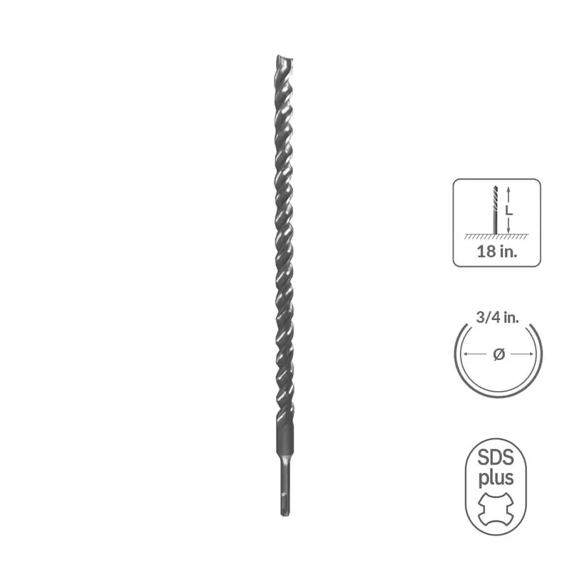 Sabercut 3/4" X 18" Sds Plus Concrete & Rebar Drill Bit – 3-Cutter Carbide Tip 1