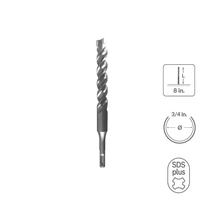 Sabercut 3/4" X 8" Sds Plus Concrete & Rebar Drill Bit – 3-Cutter Carbide Tip 1