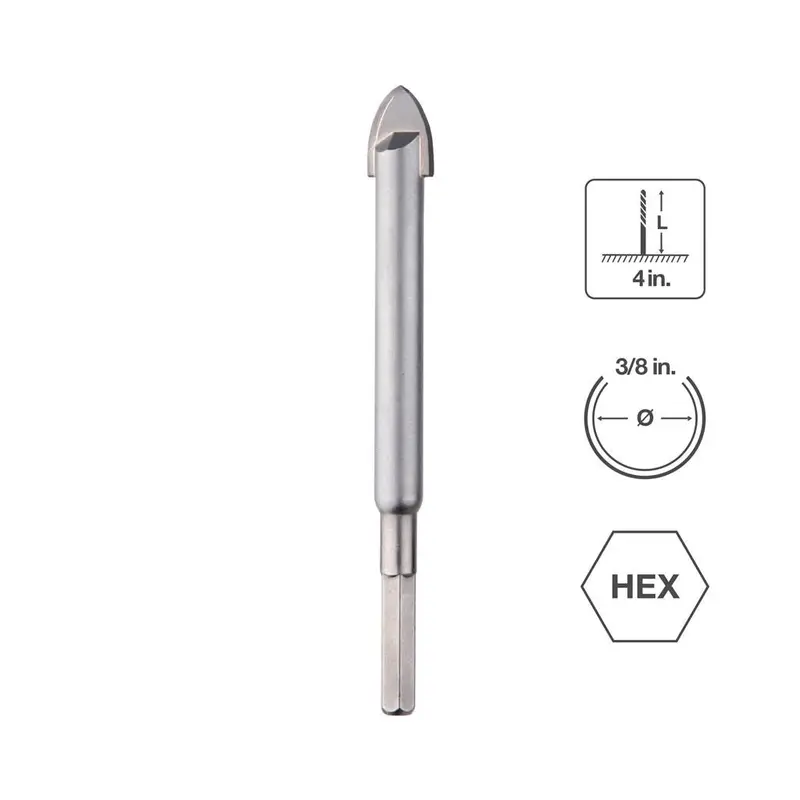 Sabercut 3/8" X 4-1/2" Carbide-Tipped Drill Bit – Optimized For Hard Stone & Tile 1