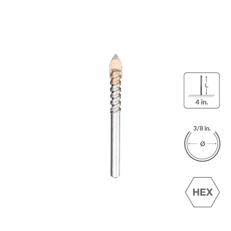 Sabercut 3/8" × 4" 4-Flute Hammer Drill Bit – Carbide-Tipped For Masonry & Concrete 1