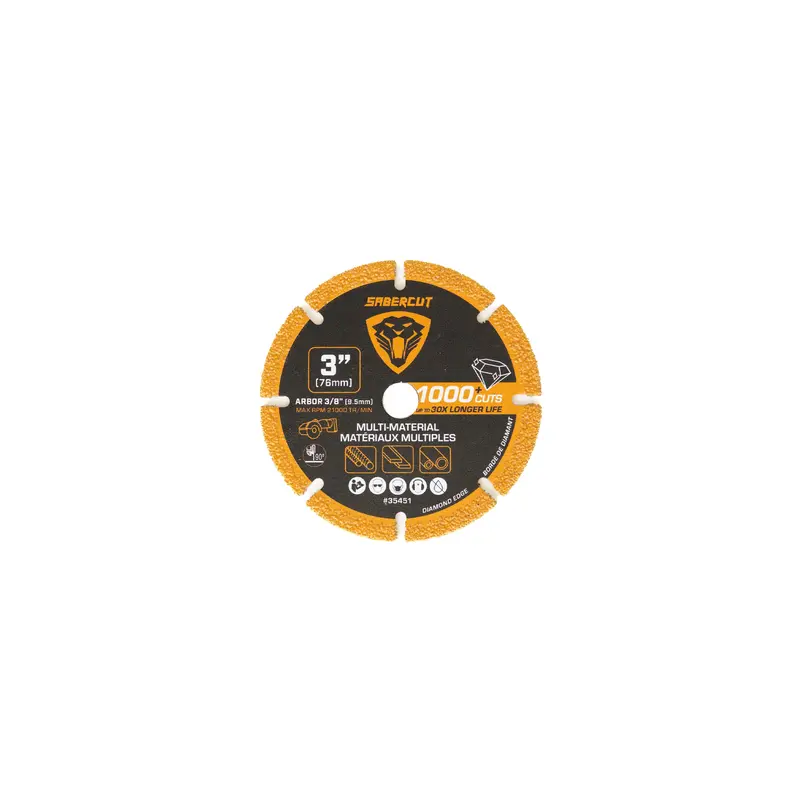 Sabercut 3-In Multi-Material Diamond Grit Cutting Blade For Hard Surfaces 1