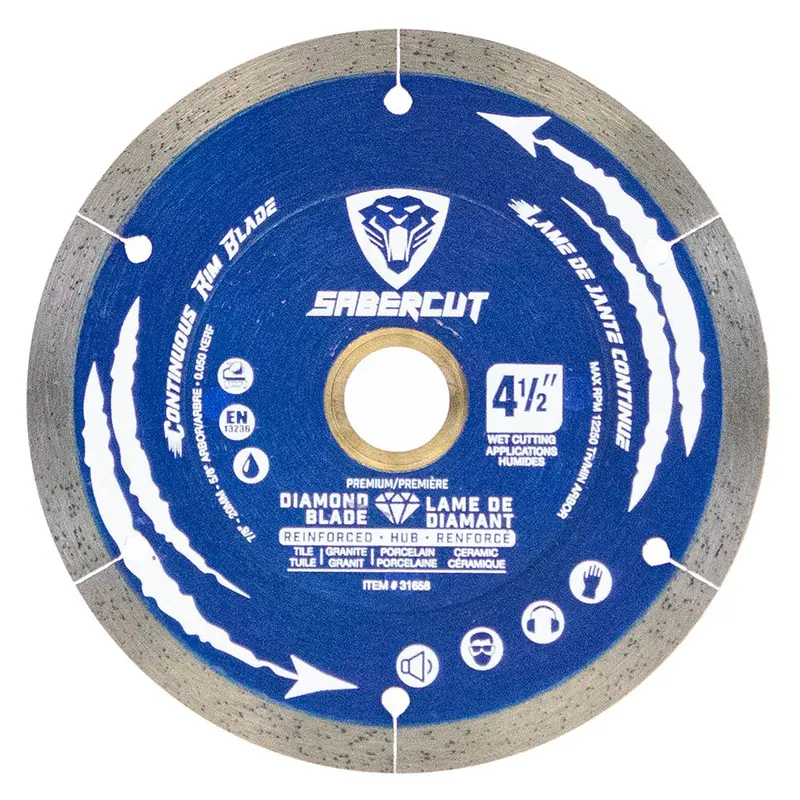 Sabercut 4.5-Inch Silent Continuous Rim Diamond Blade – Tile, Porcelain & Granite 1