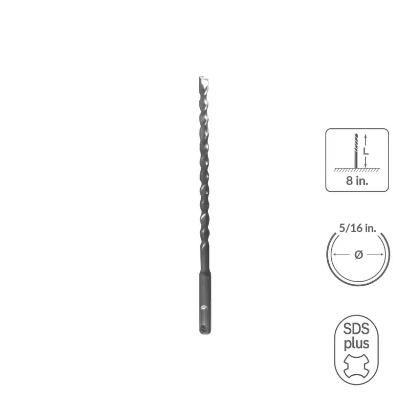 Sabercut 5/16-In X 8-In Carbide-Tipped Two-Flute Drill Bit 1