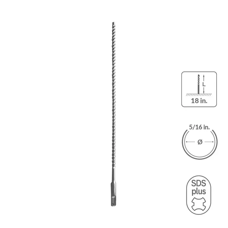 Sabercut 5/16" X 18" Sds Plus Concrete & Rebar Drill Bit – 3-Cutter Carbide Tip 1