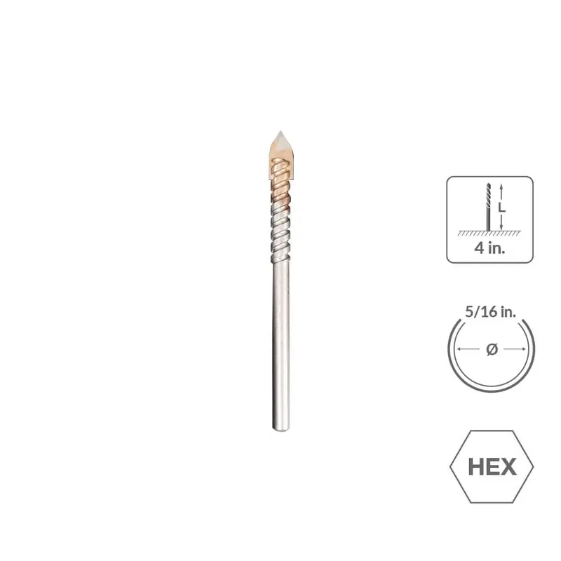 Sabercut 5/16" × 4" 4-Flute Hammer Drill Bit – Optimized For Concrete And Block 1