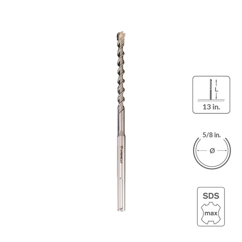Sabercut 5/8" X 13" Carbide-Tipped 6-Cutter Hammer Drill Bit 1