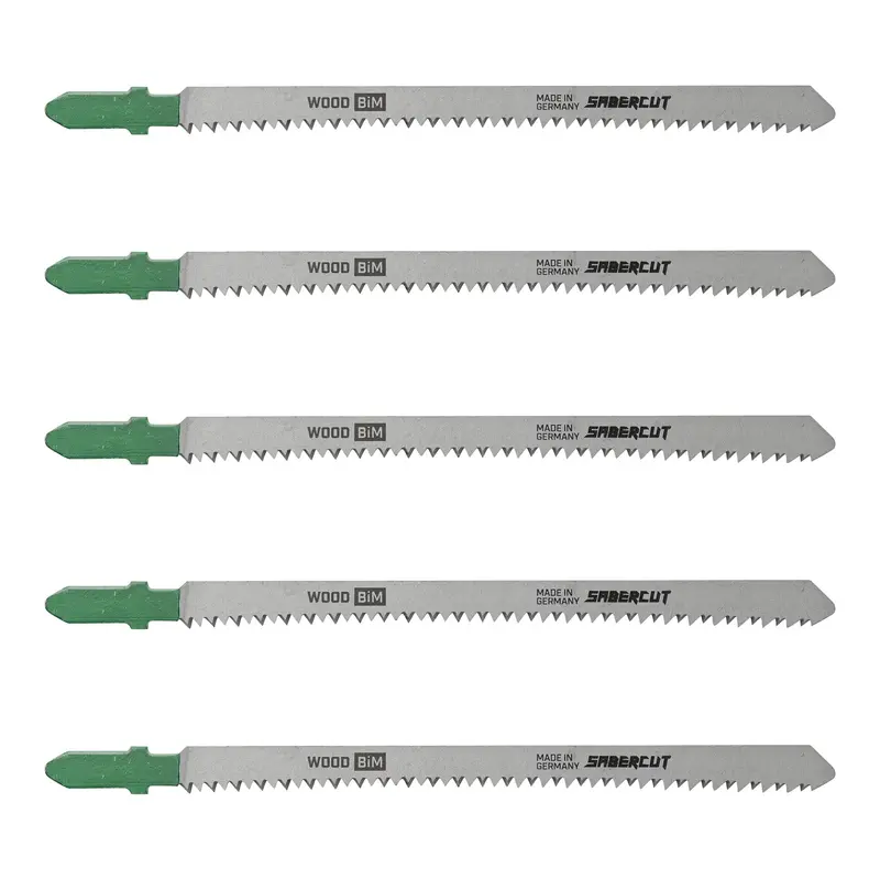 Sabercut 5-In 12-Tpi Bi-Metal T-Shank Jigsaw Blades For Smooth Wood Cuts (5-Pack) 1