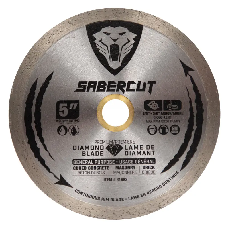 Sabercut 5-Inch General Purpose Continuous Diamond Blade – Concrete, Brick & Masonry 1