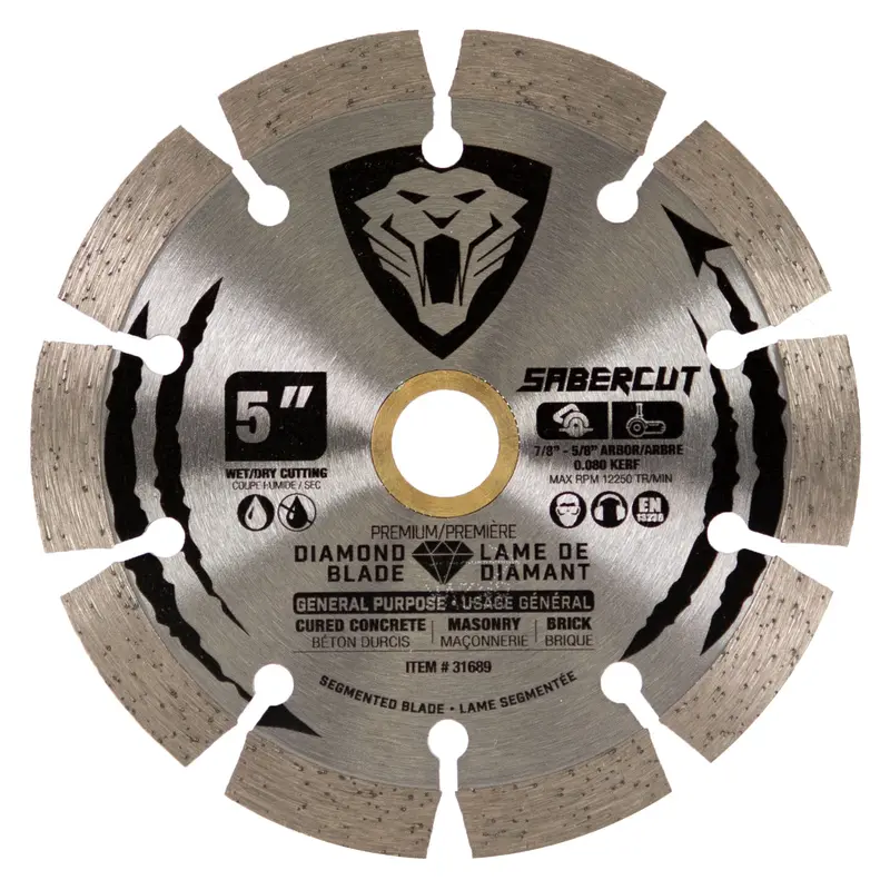Sabercut 5-Inch General Purpose Segmented Diamond Blade – Concrete, Brick & Masonry 1