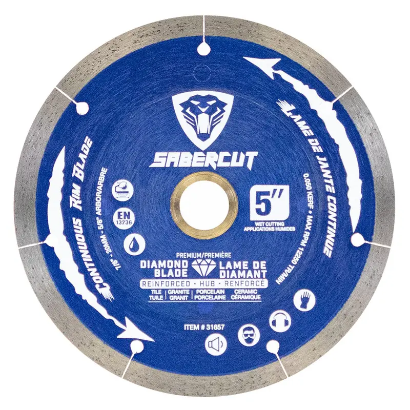 Sabercut 5-Inch Silent Continuous Rim Diamond Blade – Tile, Porcelain & Granite 1