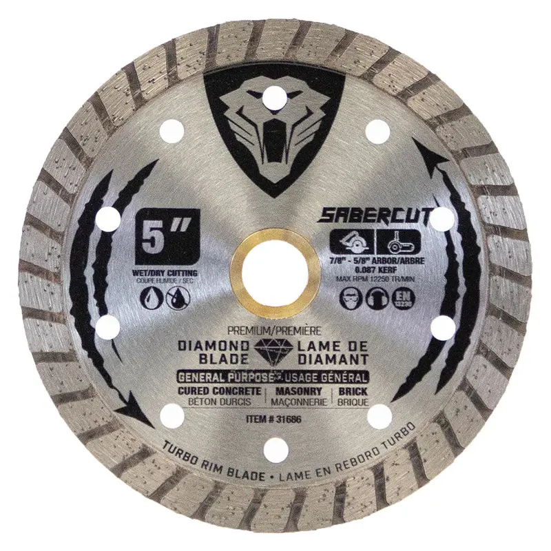 Sabercut 5-Inch Turbo Continuous Diamond Blade – Concrete, Brick & Masonry 1