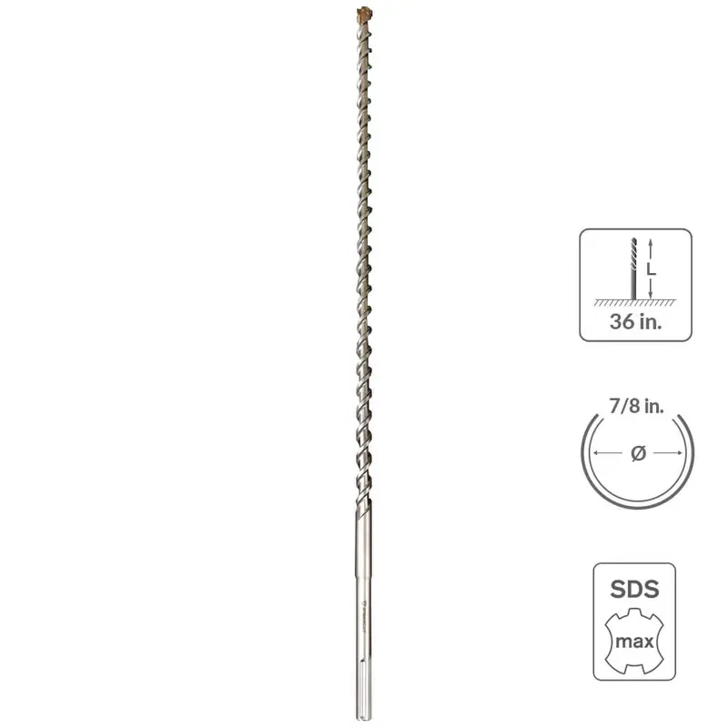 Sabercut 7/8-Inch X 36-Inch Hammer Drill Bit – 6-Cutter Carbide-Tipped For Deep Masonry Work 1