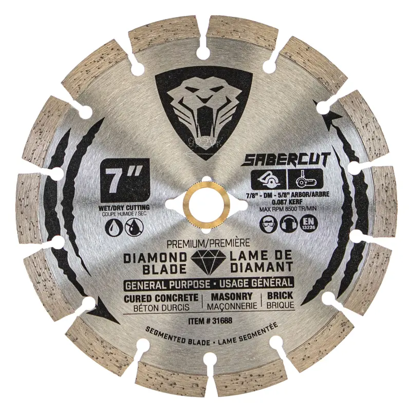 Sabercut 7-Inch General Purpose Segmented Diamond Blade – Concrete, Brick & Masonry 1