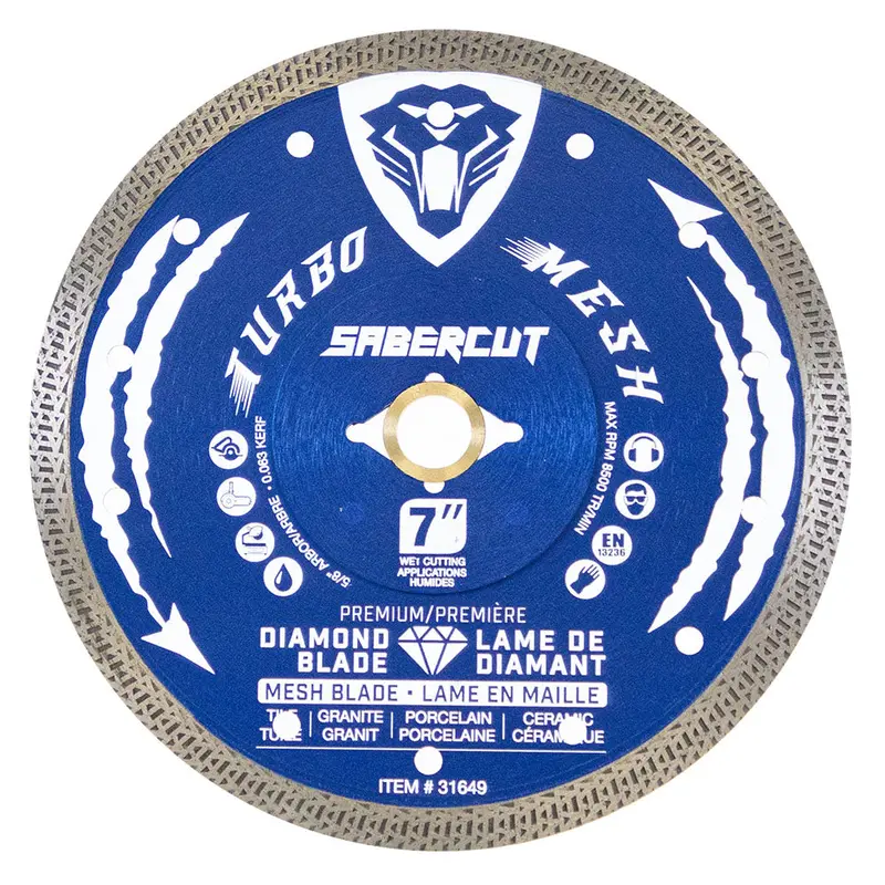 Sabercut 7-Inch Mesh Diamond Blade For Tile, Porcelain & Granite 1
