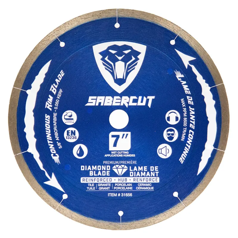 Sabercut 7-Inch Silent Reinforced Hub Diamond Blade – Tile, Porcelain & Granite 1