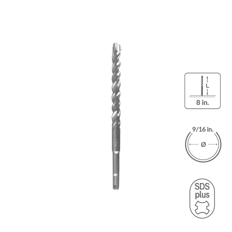 Sabercut 9/16" X 8" Sds Plus Concrete & Rebar Drill Bit – 3-Cutter Carbide Tip 1