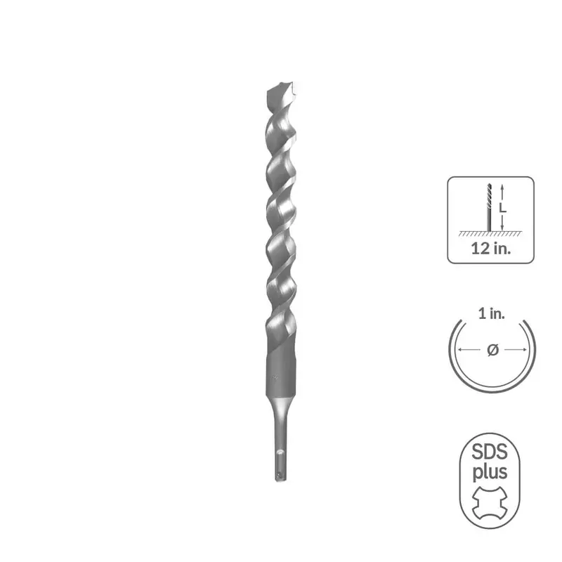 Sabercut Carbide-Tipped Drill Bit – 1 In X 12 In, Dual-Cutter Concrete & Masonry 1