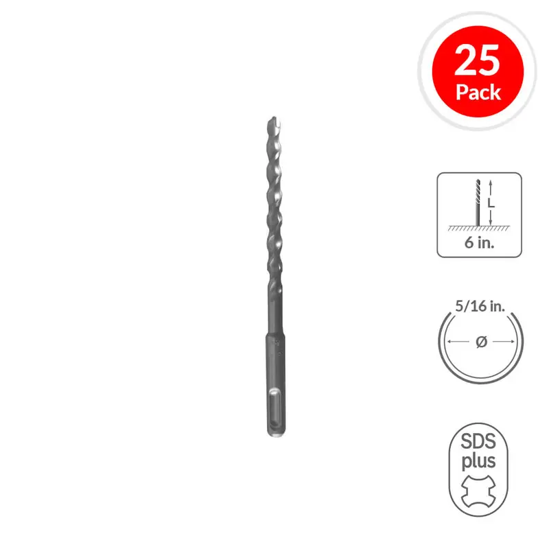 Sabercut Carbide-Tipped Drill Bit – 5/16 In × 6 In, Dual-Cutter Design 1