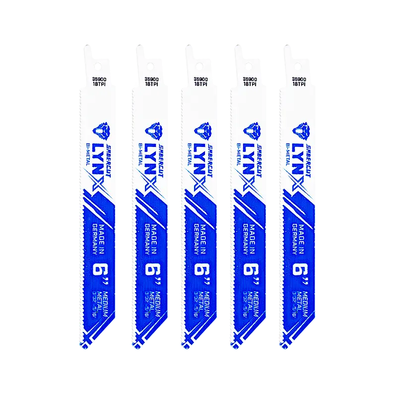 Sabercut Lynx Bi-Metal Reciprocating Blade – 6" × 18 Tpi, 5-Pack For Medium Metal 1