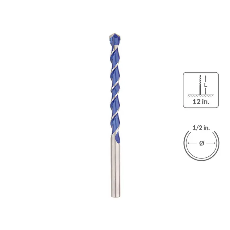 Sabercut Multi-Material Drill Bit – 1/2" X 12", 4-Flute Design For Wood, Metal & Plastic 1