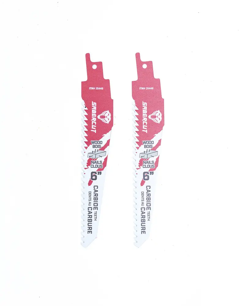 Sabercut Red Label 6-Inch Carbide Reciprocating Saw Blade For Wood And Nails – 2-Pack 1