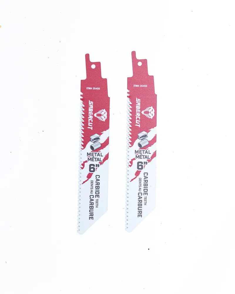 Sabercut Red Label Reciprocating Saw Blades – 6" Thick-Metal Carbide, 2-Pack 1