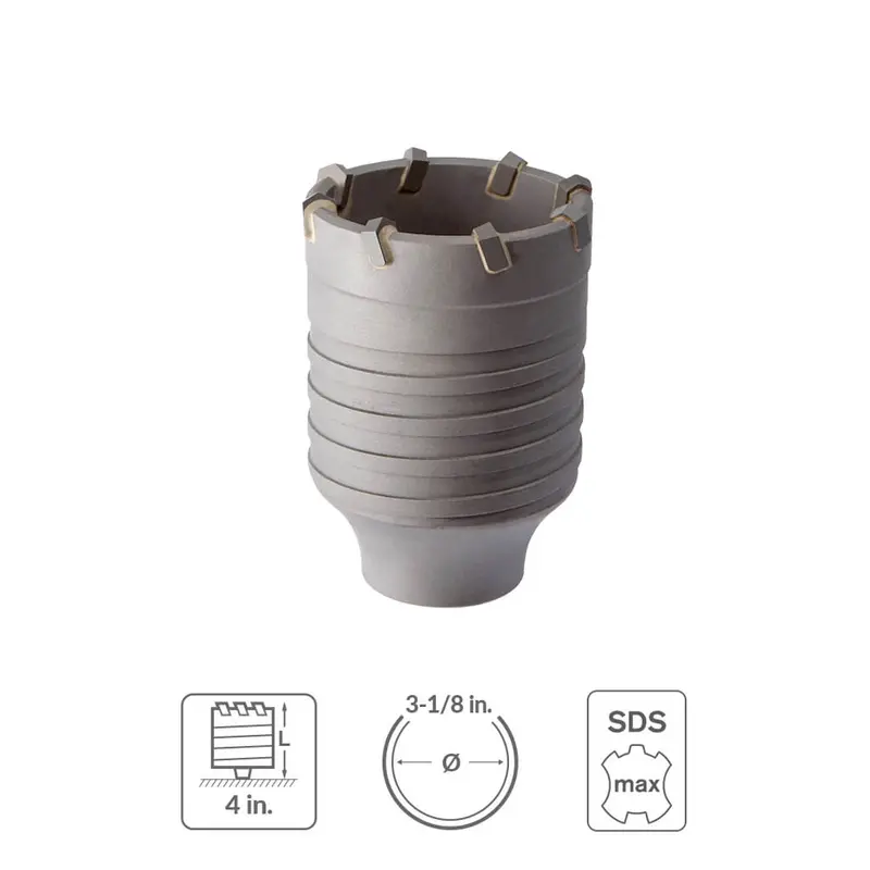 Sabercut Sds Max Core Bit Cup – 3-1/8 In Diameter, Heavy-Duty Concrete Drilling 1