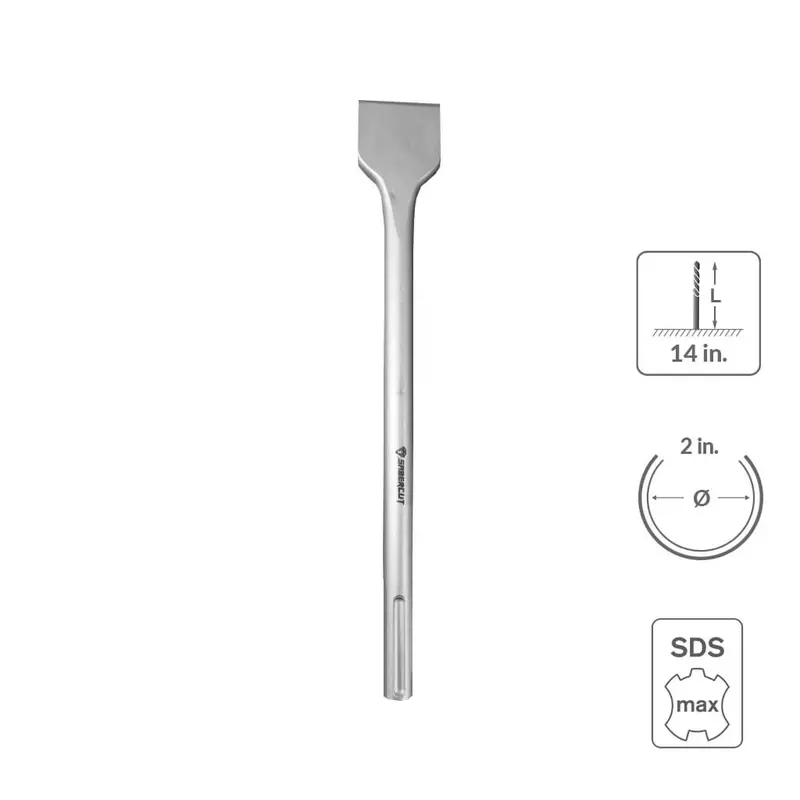 Sabercut Sds-Max Flat Chisel – 2" × 14" For Demolition & Chiseling 1